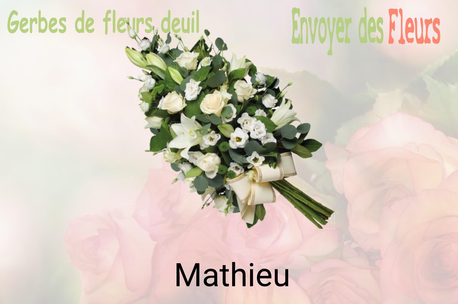 Gerbe de fleurs de deuil livrée à Mathieu